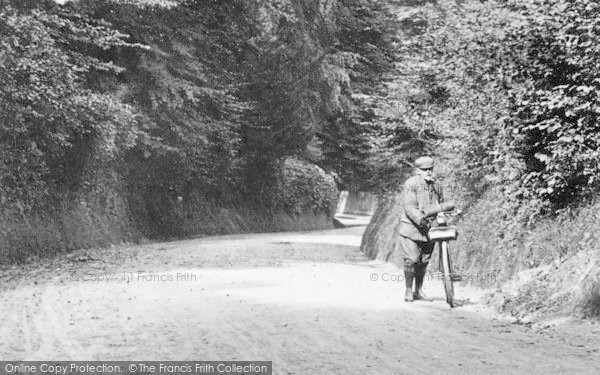 Photo of Mickleham, Man Pushing Bicycle 1906