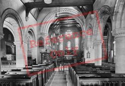 St Michael's Church, Interior 1921, Mickleham