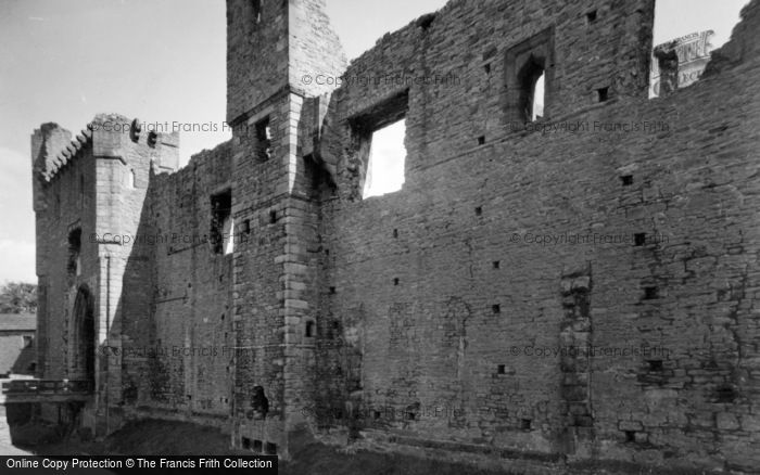 Photo of Middleham, Castle Entrance And Moat c.1955