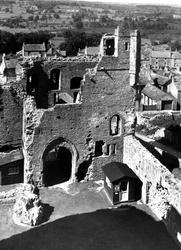 Castle Gatehouse From The Keep c.1955, Middleham