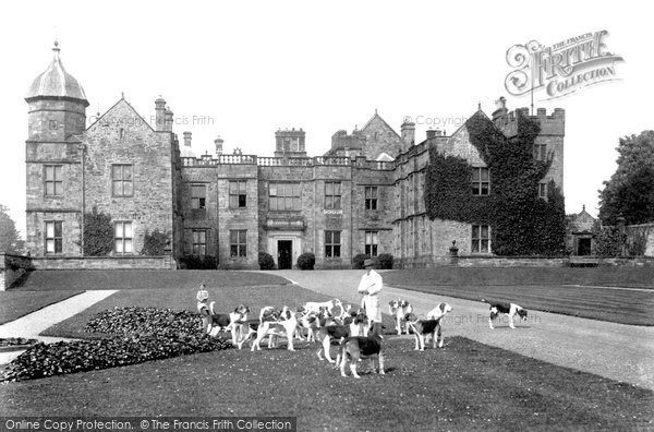 Photo of Middleham, Foxhounds Outside Danby Hall 1906