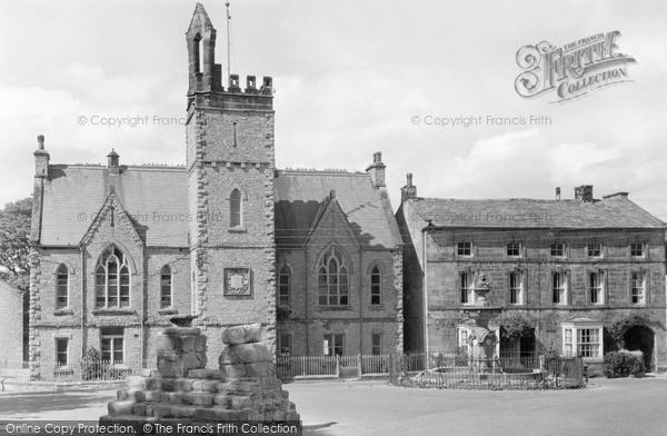 Photo of Middleham, The Swine Cross And School c.1955