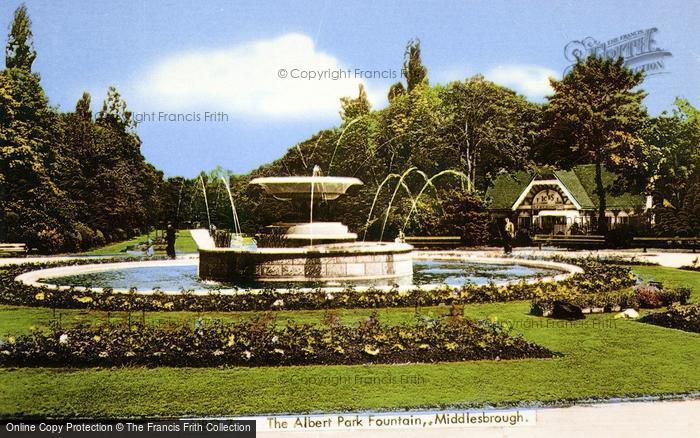 Photo of Middlesbrough, Albert Park Fountain c.1955