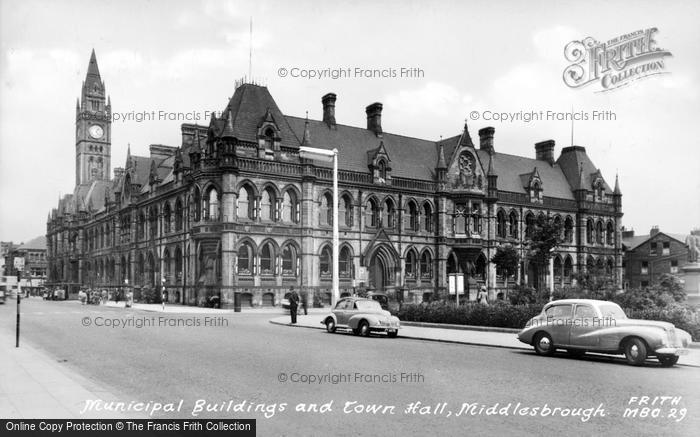 Photo of Middlesbrough, Municipal Buildings c.1955
