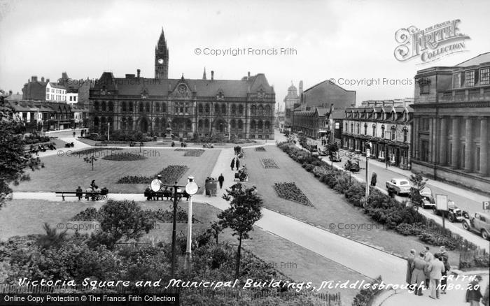 Photo of Middlesbrough, Victoria Square c.1955