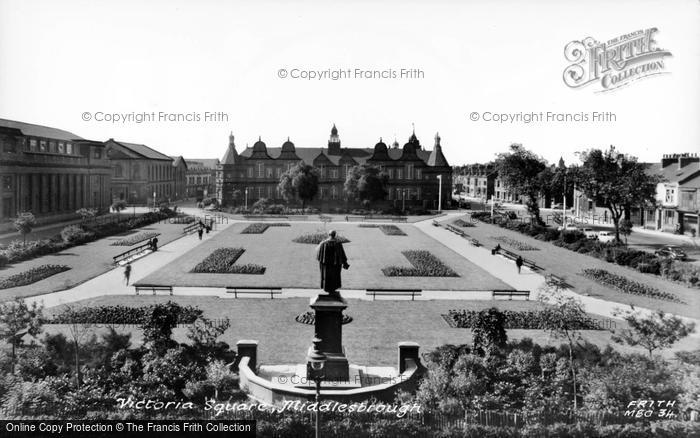 Photo of Middlesbrough, Victoria Square c.1955