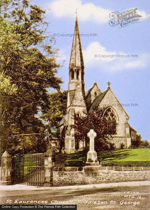 Photo of Middleton St George, St Laurence's Church c.1960