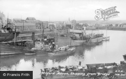 Shipping From Bridge c.1950, Milford Haven