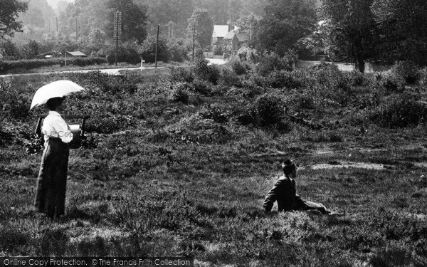 Photo of Milford, Woman And Man At Heath End 1918