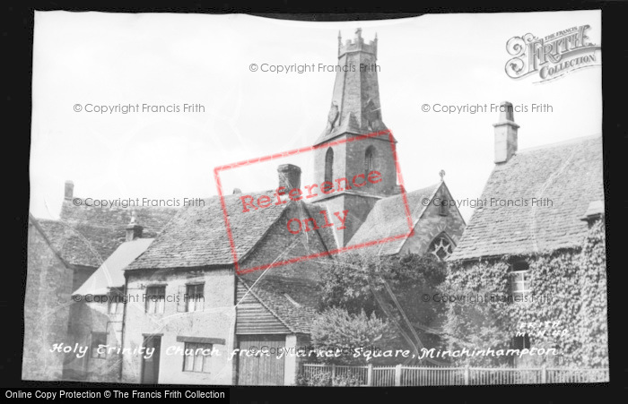 Photo of Minchinhampton, Holy Trinity Church From Market Square c.1955