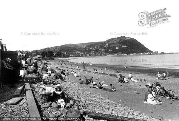 Photo of Minehead, Bathing Beach And North Hill 1923