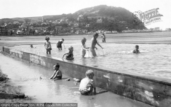 Photo of Minehead, Children's Bathing Pool, North Hill 1933