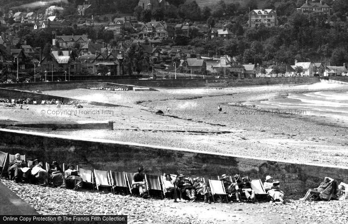 Photo of Minehead, Deckchairs On The Beach c.1939
