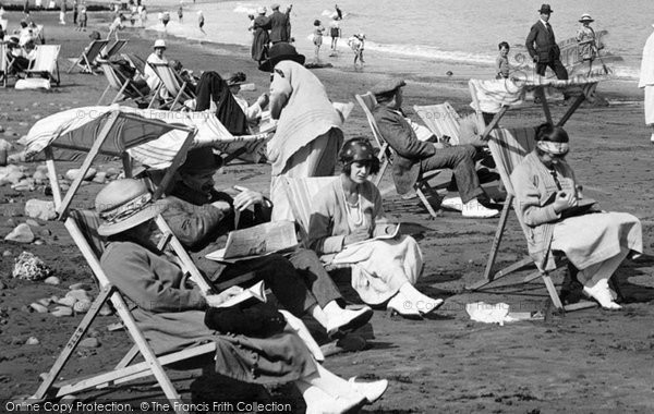 Photo of Minehead, Deckchairs On The Sands 1923