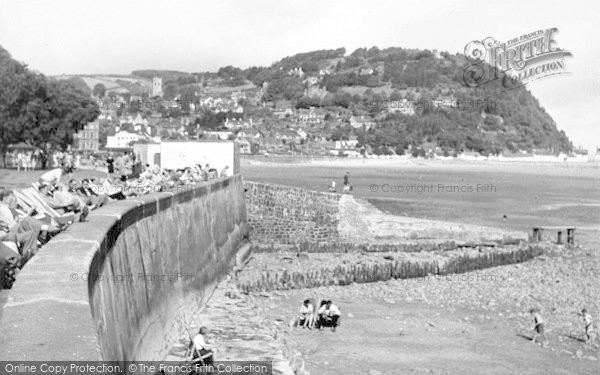 Photo of Minehead, Promenade And North Hill c.1955