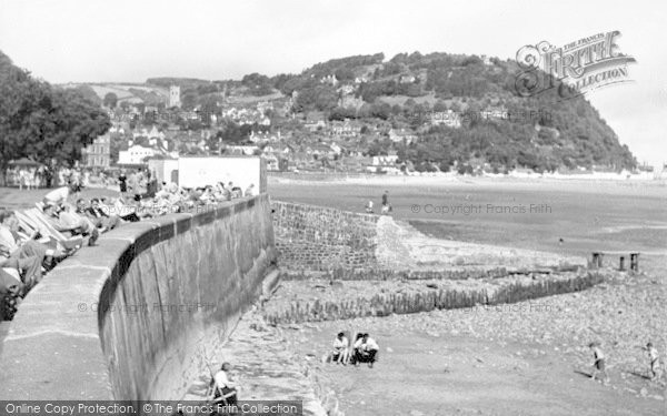 Photo of Minehead, Promenade And North Hill c.1955