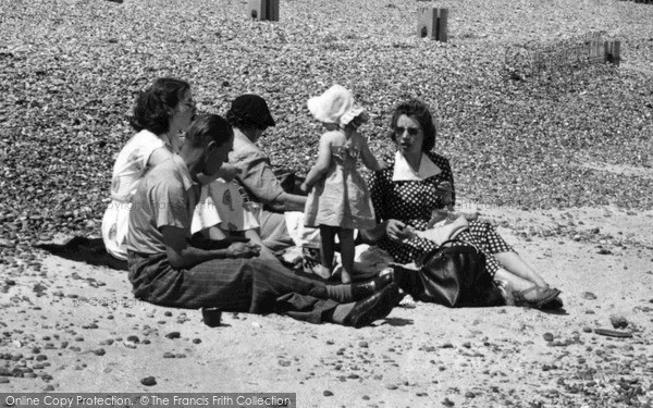 Photo of Minster, Family On The Beach c.1952