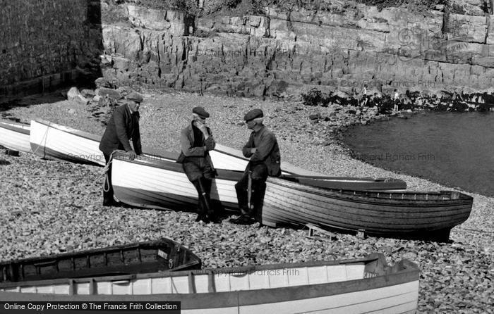 Photo of Moelfre, Boatmen On The Beach c.1960