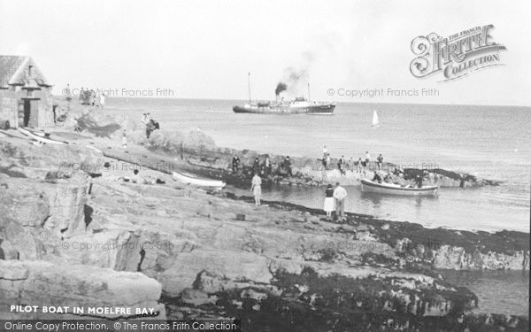 Photo of Moelfre, Pilot Boat In The Bay c.1955