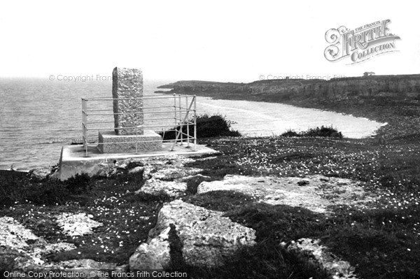 Photo of Moelfre, The Royal Charter Memorial And Porth Alerth c.1936