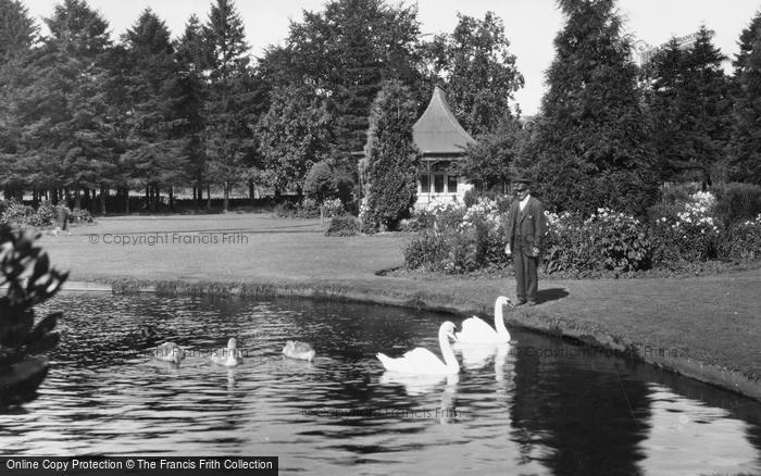 Photo of Moffat, Feeding The Swans, Station Park c.1955