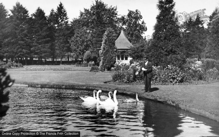 Photo of Moffat, Feeding The Swans, Station Park c.1955