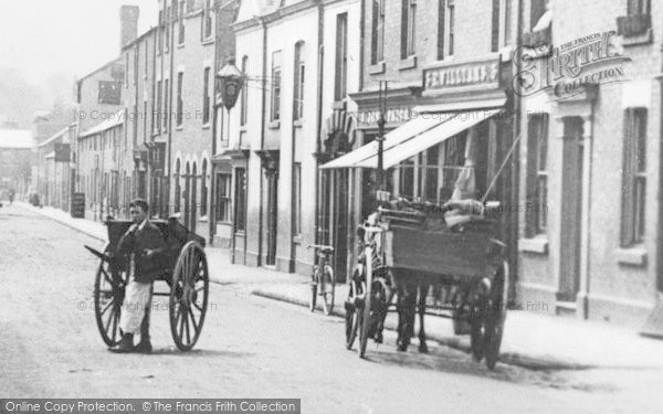 Photo of Mold, Carts In New Street c.1900