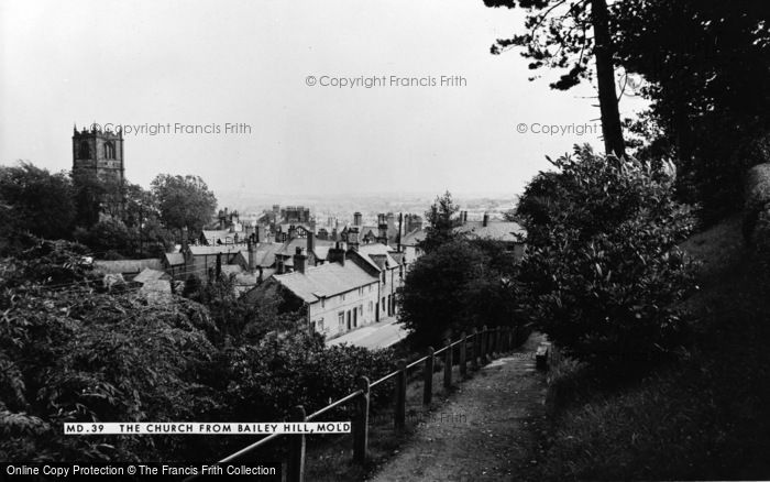 Photo of Mold, The Church From Bailey Hill c.1960