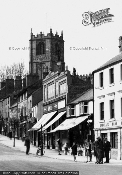 Photo of Mold, Upper High Street And Church c.1950