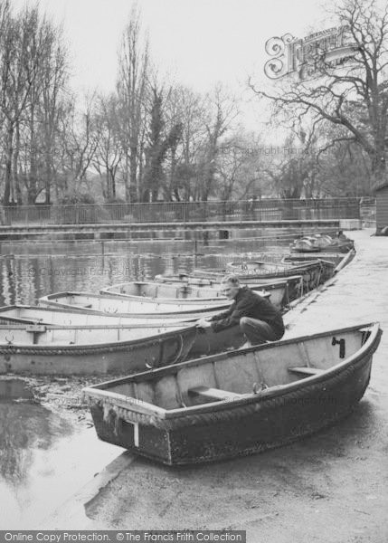 Photo of Morden, Man By Boating Pool, Ravensbury Park c.1960