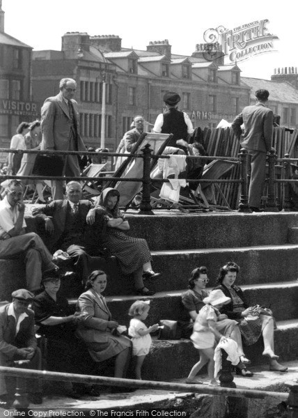 Photo of Morecambe, On The Seawall, Central Beach 1949