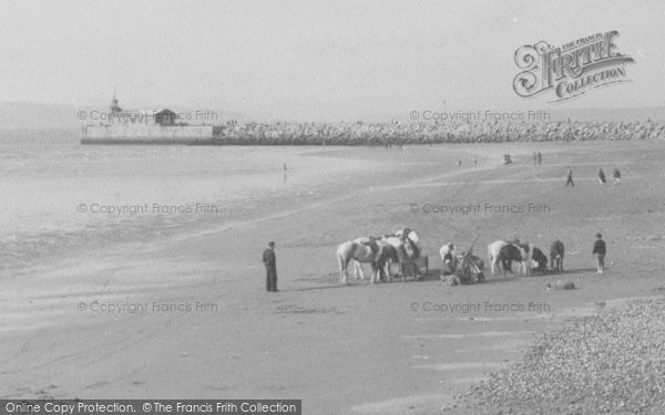Photo of Morecambe, Ponies On The Beach c.1955