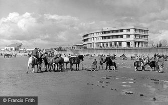 Morecambe, the Sands and Midland Hotel c1955