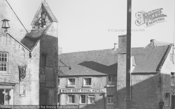 Photo of Moreton In Marsh, White Hart Hotel And Old Curfew Bell c.1955