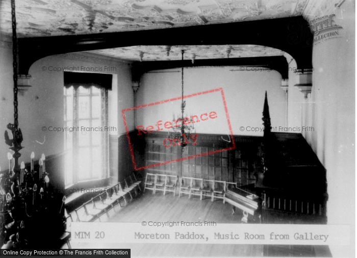 Photo of Moreton Paddox, Music Room From Gallery c.1955