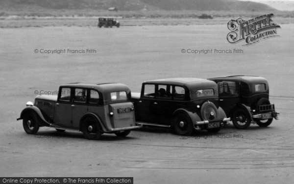 Photo of Morfa Bychan, Cars On Black Rock Sands 1936