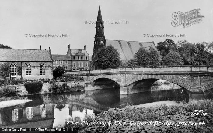 Photo of Morpeth, The Chantry And Telford Bridge c.1955
