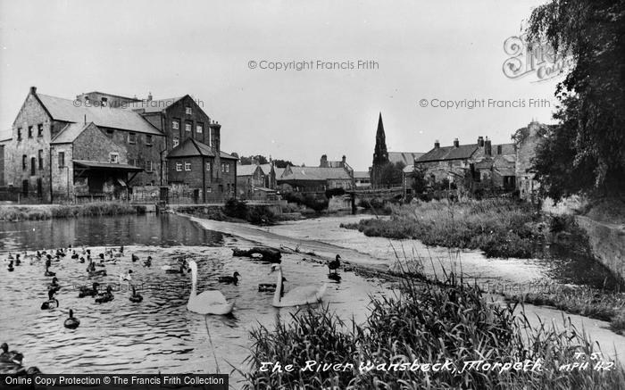 Photo of Morpeth, The River Wansbeck c.1955