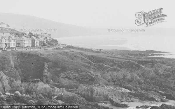 Photo of Mortehoe, Combesgate Beach From Castle Rock Hotel c.1955