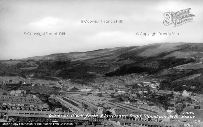 Photo of Mountain Ash, General View From Llanwonno Road c.1960