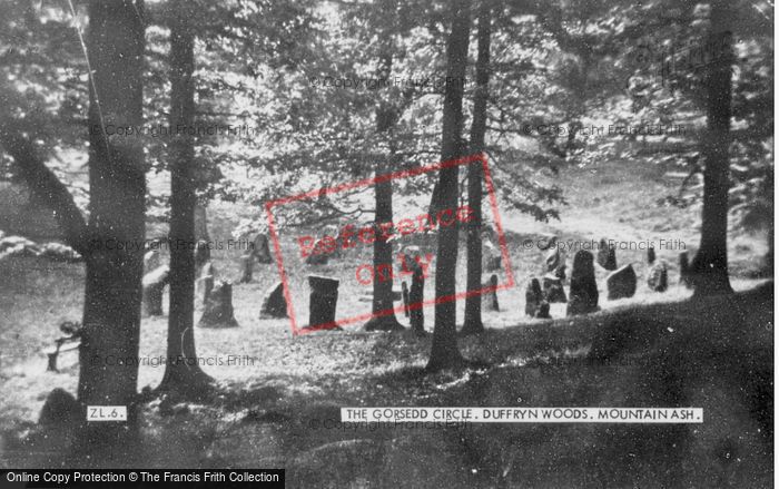Photo of Mountain Ash, The Gorsedd Circle, Duffryn Woods c.1960