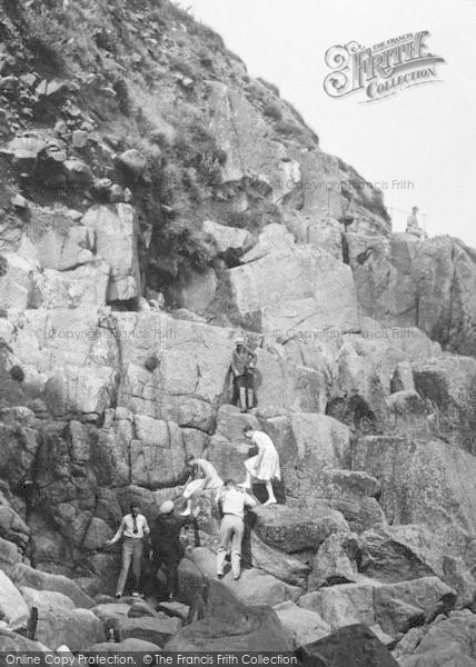 Photo of Mousehole, Climbing Up From Cave 1927