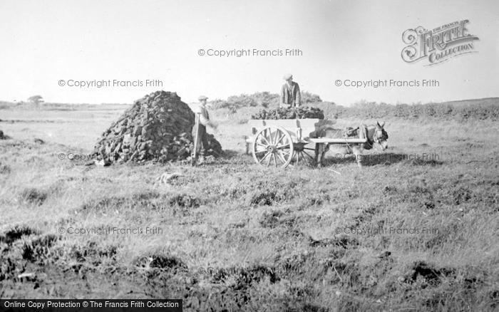 Photo of Moville, Collecting Peat With Donkey And Cart c.1937