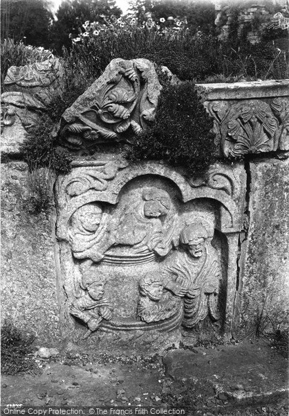 Photo of Much Wenlock, Abbey, Carved Figures 1911