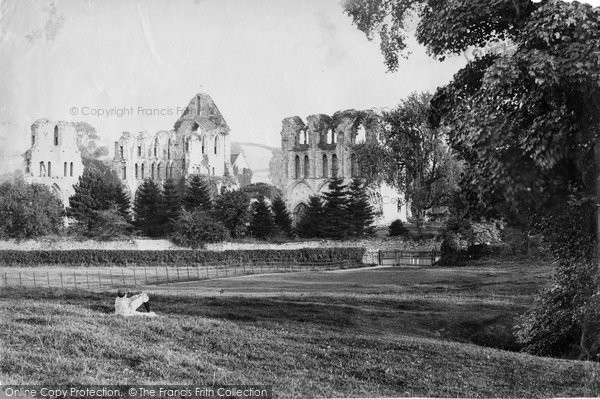 Photo of Much Wenlock, Abbey From Fields c.1880