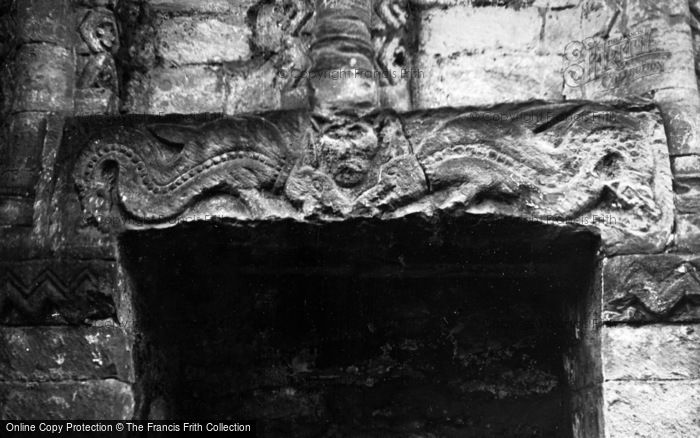 Photo of Much Wenlock, Priory, Carvings In The Chapter House 1948