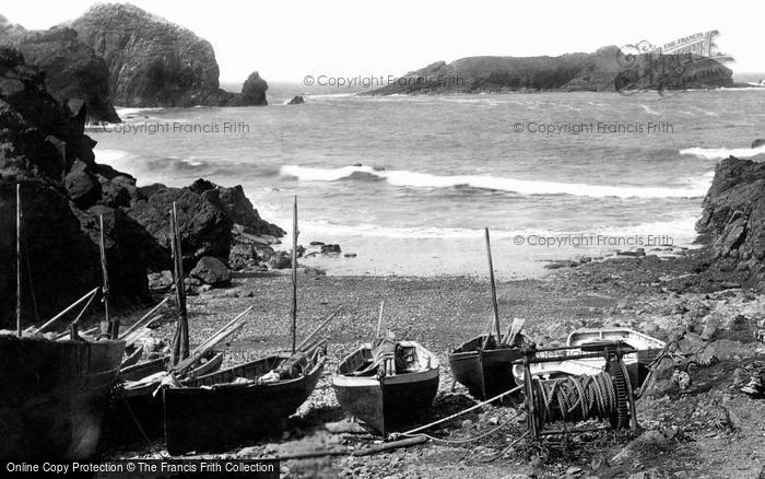 Photo of Mullion, Boats In The Cove 1890