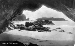 Island From The Cave c.1900, Mullion