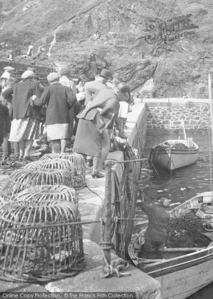 Photo of Mullion, People At The Harbour 1931
