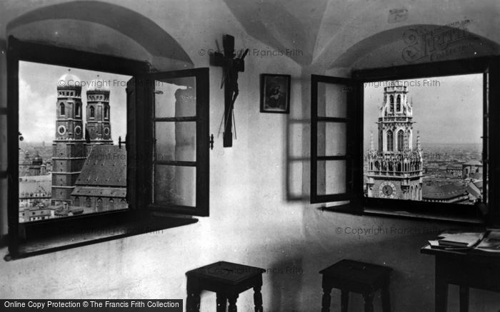 Photo of Munich, Town Hall And Frauenkirche From St Peter's Church Tower c.1935